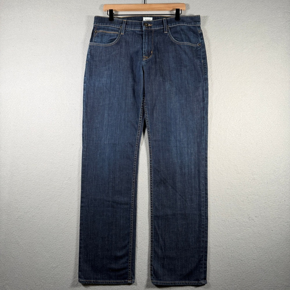 Hudson Wilde Relaxed Straight Jeans Mens 34 Dark Wash Made in USA M645VAPM